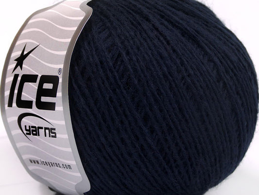 Lot of 8 Skeins ICE WOOL FINE (50% Wool) Hand Knitting Yarn Navy