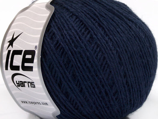 Lot of 8 Skeins Ice Yarns WOOL FINE (50% Wool) Hand Knitting Yarn Navy