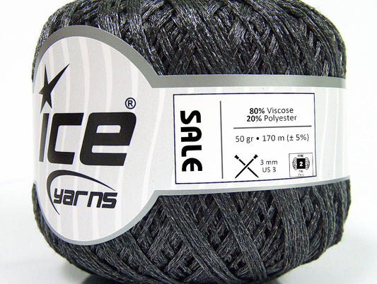 Lot of 6 Skeins Ice Yarns SALE SUMMER (80% Viscose) Yarn Dark Grey