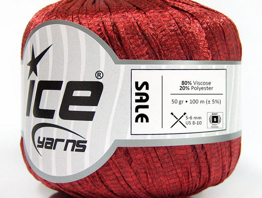 Lot of 6 Skeins Ice Yarns SALE SUMMER (80% Viscose) Hand Knitting Yarn Red