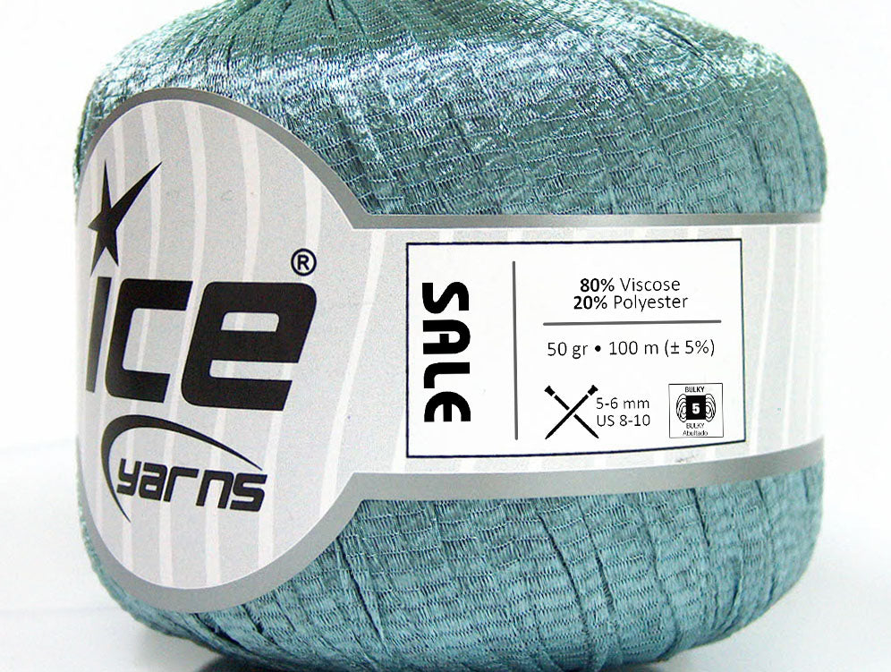 Lot of 6 Skeins ICE SALE SUMMER (80% Viscose) Hand Knitting Yarn Turquoise