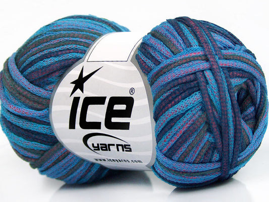Lot of 8 Skeins Ice Yarns TUBE COTTON FINE (67% Cotton) Yarn Navy Turquoise Rose Pink
