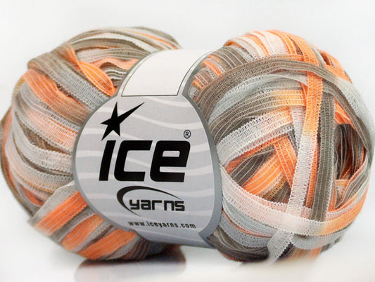 Lot of 8 Skeins Ice Yarns BINARIO Hand Knitting Yarn Orange White Camel