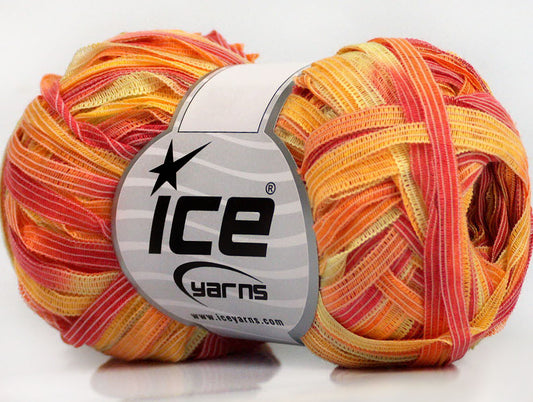 Lot of 8 Skeins Ice Yarns BINARIO Hand Knitting Yarn Salmon Yellow Light Green