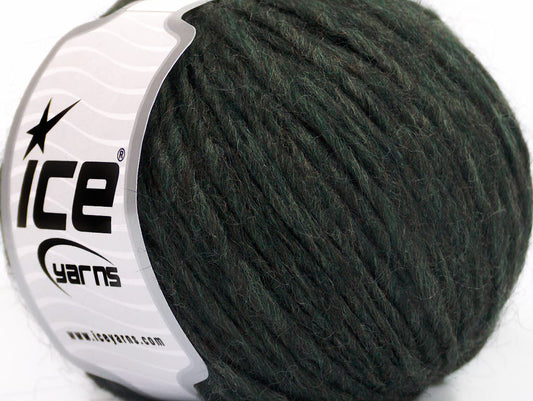 Lot of 8 Skeins ICE ETNO ALPACA (25% Alpaca 50% Merino Wool) Yarn Dark Green Melange