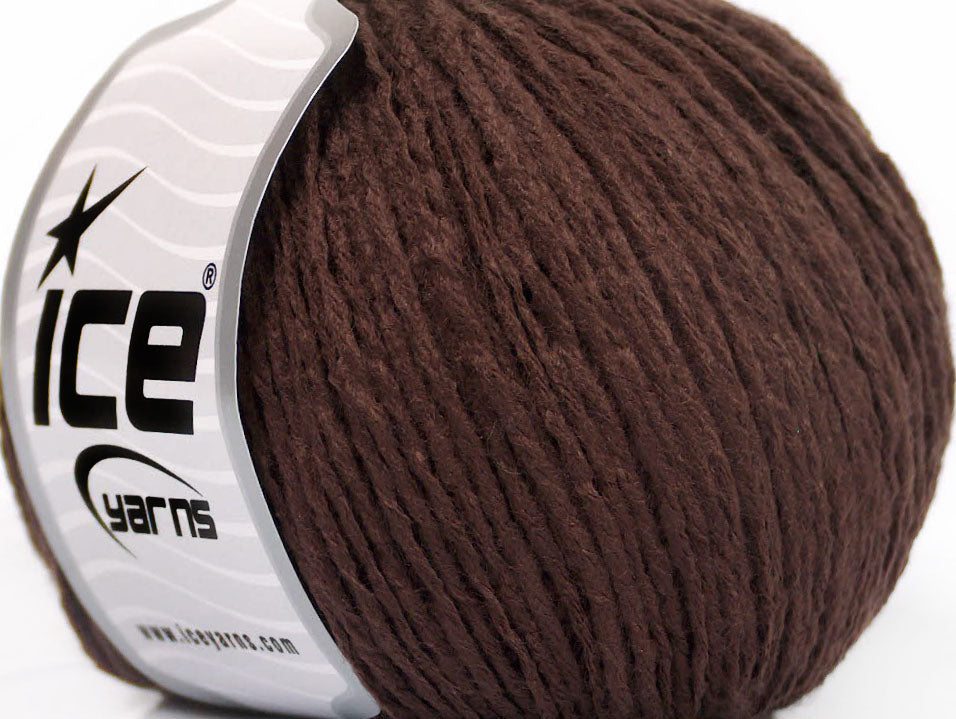 Lot of 8 Skeins Ice Yarns WOOL LIGHT (50% Wool) Hand Knitting Yarn Brown