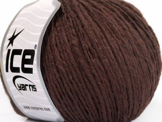 Lot of 8 Skeins Ice Yarns WOOL LIGHT (50% Wool) Hand Knitting Yarn Brown