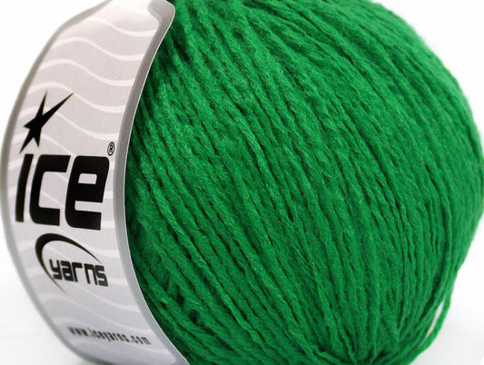 Lot of 8 Skeins ICE WOOL LIGHT (50% Wool) Hand Knitting Yarn Green