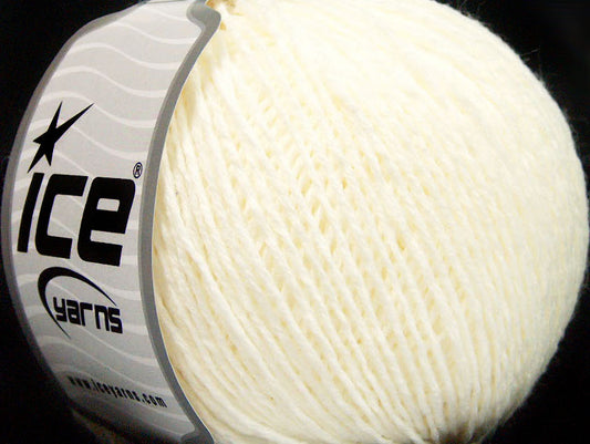 Lot of 8 Skeins ICE WOOL LIGHT (50% Wool) Hand Knitting Yarn Cream