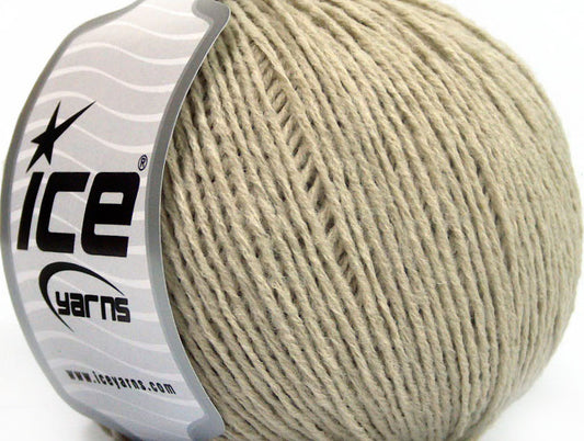 Lot of 8 Skeins Ice Yarns WOOL LIGHT (50% Wool) Hand Knitting Yarn Beige