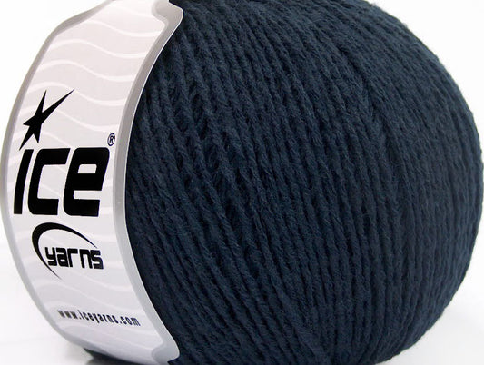 Lot of 8 Skeins ICE WOOL LIGHT (50% Wool) Hand Knitting Yarn Navy