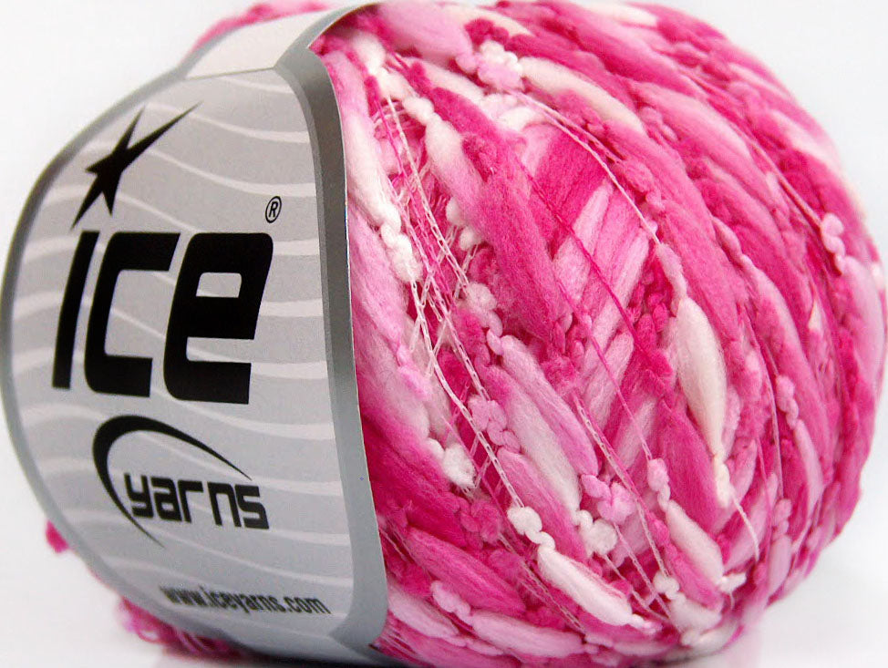 Lot of 8 Skeins ICE CARAMELLA Hand Knitting Yarn Pink Shades White