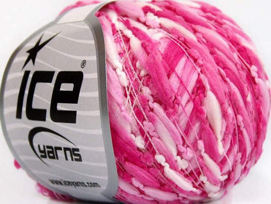 Lot of 8 Skeins ICE CARAMELLA Hand Knitting Yarn Pink Shades White
