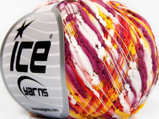 Lot of 8 Skeins ICE CARAMELLA Hand Knitting Yarn Maroon White Yellow Orange