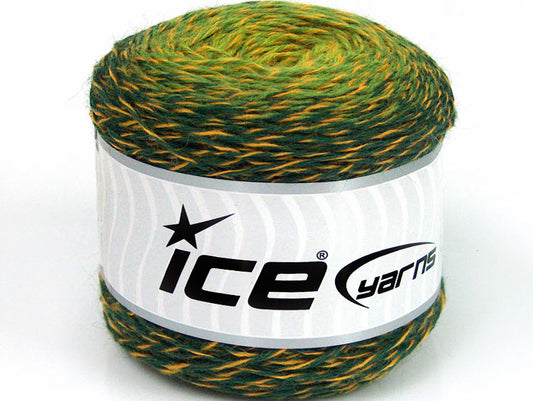 Lot of 2 Skeins ICE CAKES SOCK (75% Superwash Wool) Yarn Green Shades Gold