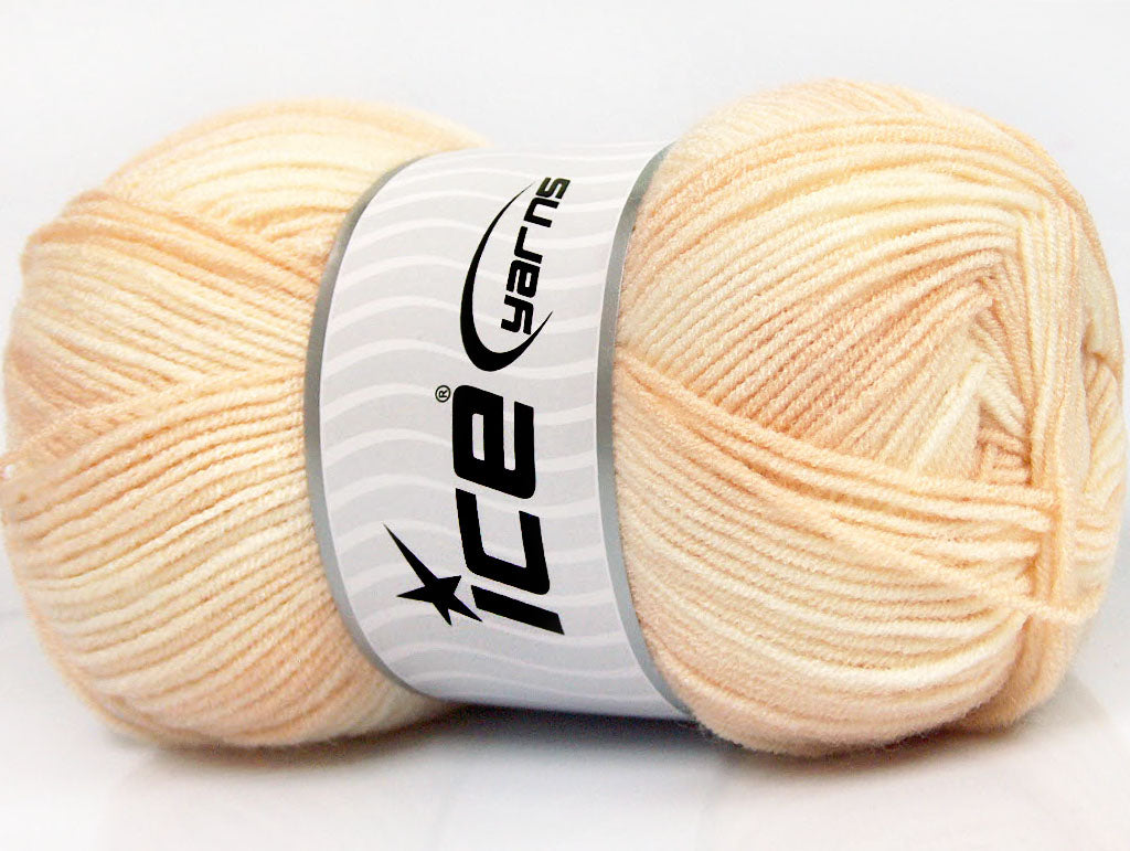 Lot of 4 x 100gr Skeins ICE BABY PRINT Hand Knitting Yarn Powder Pink Cream
