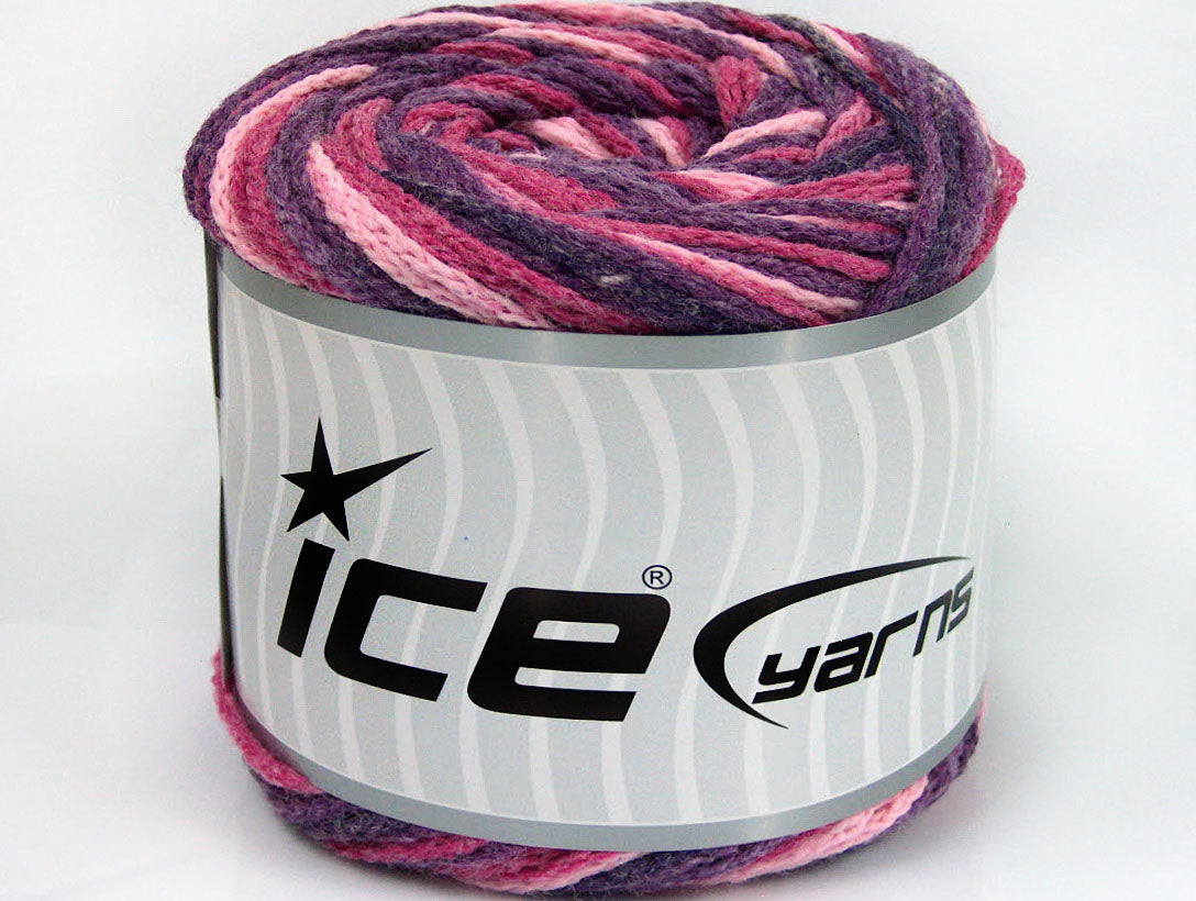 Lot of 2 x 150gr Skeins Ice Yarns CAKES AIR Yarn Purple Pink Shades