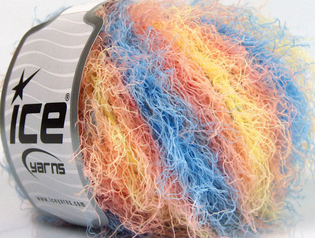 Lot of 8 Skeins Ice Yarns MODENA VISCOSE (40% Viscose 30% Wool) Yarn Blue Salmon Yellow