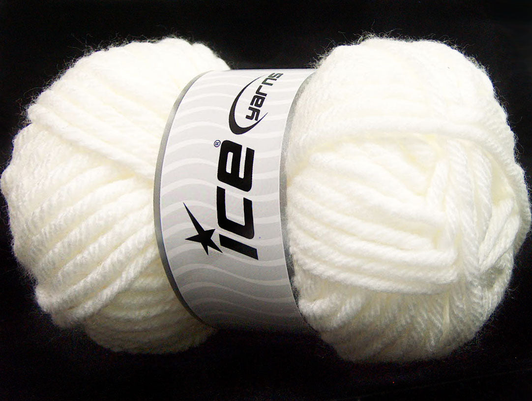 Lot of 4 x 100gr Skeins Ice Yarns ATLAS SUPERBULKY Hand Knitting Yarn White
