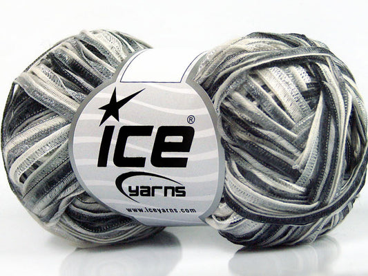 Lot of 8 Skeins ICE SALE SUMMER (50% Cotton) Yarn Grey Shades White