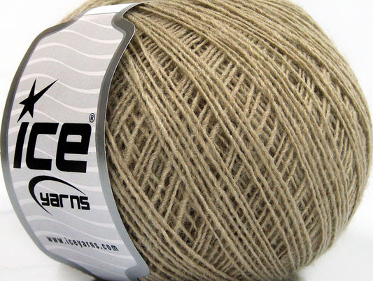 Lot of 8 Skeins Ice Yarns WOOL CORD SPORT (50% Wool) Yarn Dark Beige