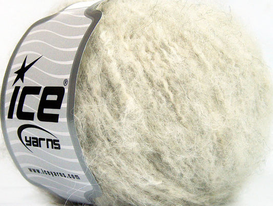 Lot of 8 Skeins ICE KAN MOHAIR (20% Mohair 25% Wool) Yarn Light Grey Melange