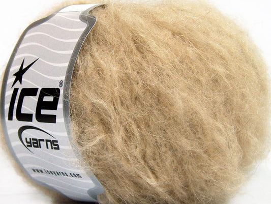 Lot of 8 Skeins ICE KAN MOHAIR (20% Mohair 25% Wool) Yarn Cafe Latte