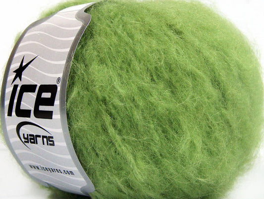 Lot of 8 Skeins ICE KAN MOHAIR (20% Mohair 25% Wool) Yarn Light Green