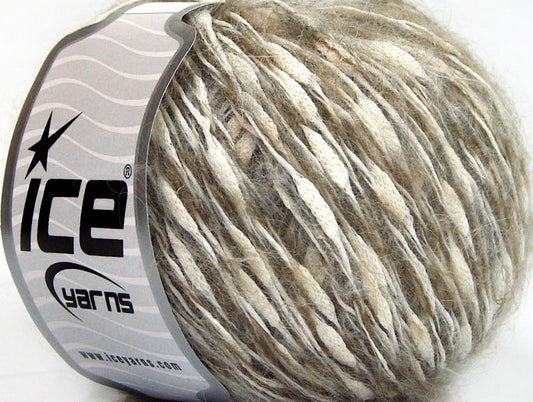 Lot of 8 Skeins ICE SALE WINTER (20% Mohair 20% Wool) Yarn Camel Grey White