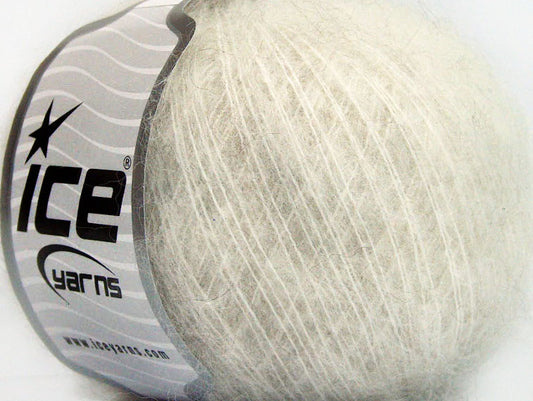 Lot of 10 Skeins ICE KID MOHAIR FINE (30% Kid Mohair) Yarn Off White