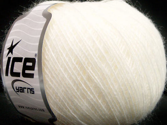 Lot of 8 Skeins ICE ACRYL CORD FINE Hand Knitting Yarn White