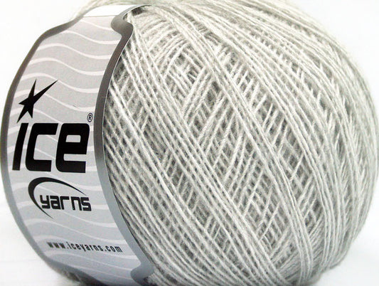 Lot of 8 Skeins ICE ACRYL CORD FINE Hand Knitting Yarn Light Grey