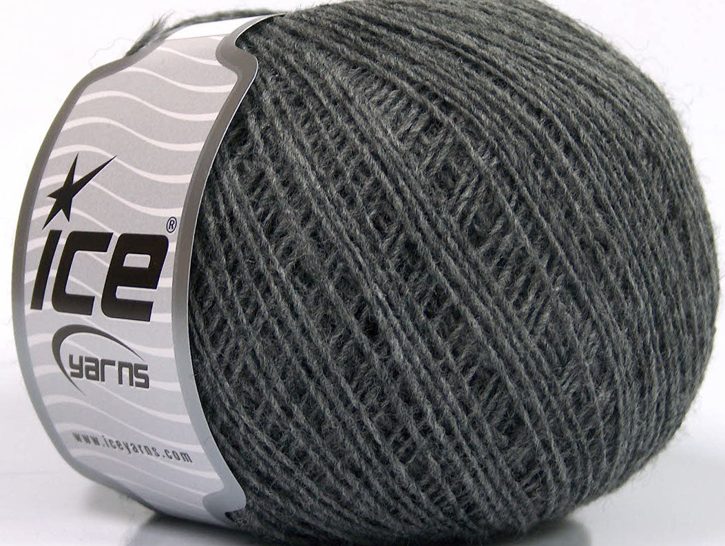 Lot of 8 Skeins ICE WOOL CORD SPORT (50% Wool) Hand Knitting Yarn Black