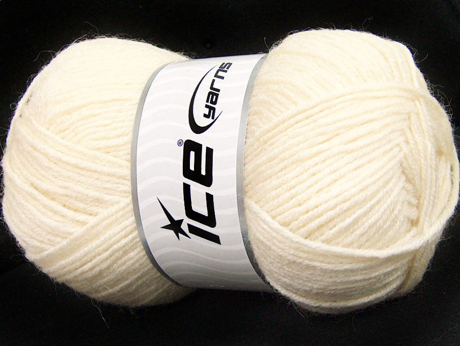 Lot of 4 x 100gr Skeins Ice Yarns ALPACA CLASSIC (25% Alpaca 25% Wool) Yarn Cream