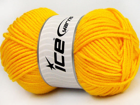 Lot of 4 x 100gr Skeins ICE LACQUER Hand Knitting Yarn Yellow
