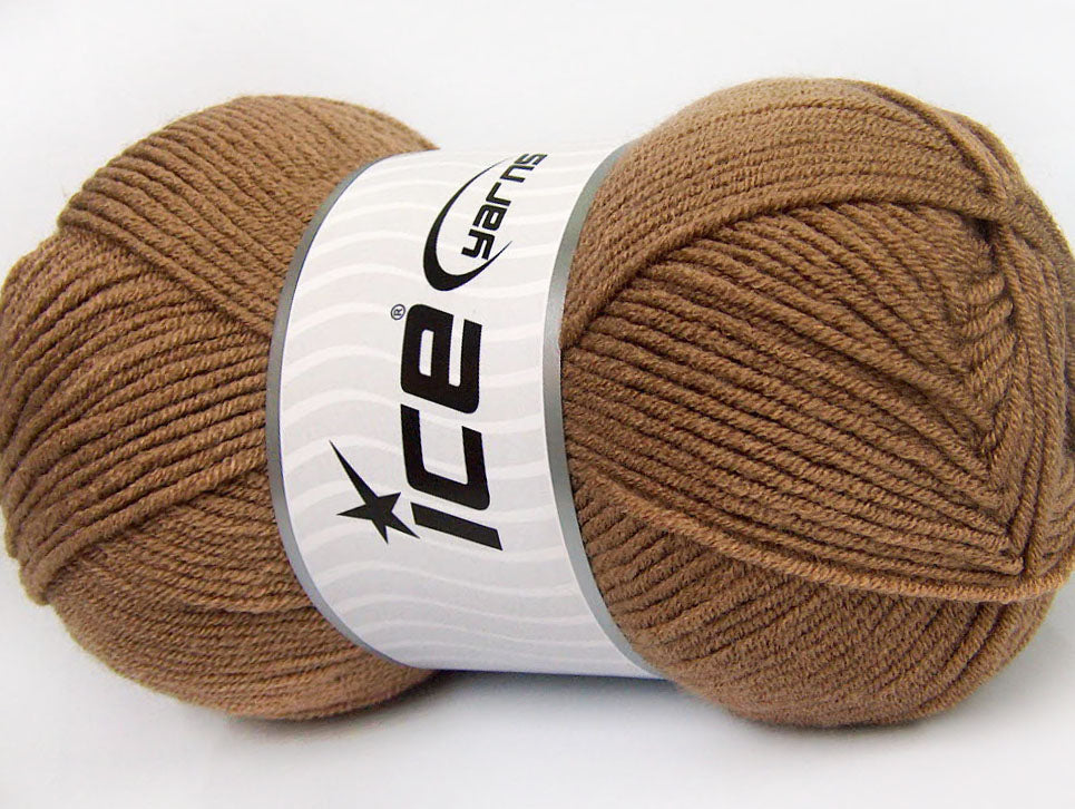 Lot of 4 x 100gr Skeins Ice Yarns CLASSIC ARAN Hand Knitting Yarn Tobacco