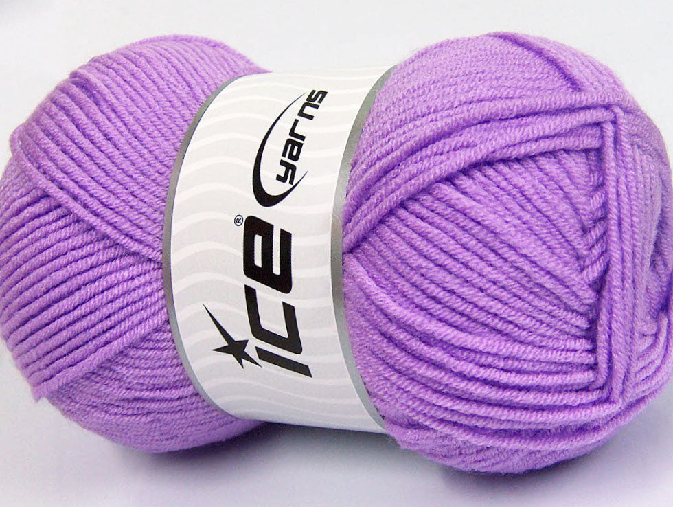 Lot of 4 x 100gr Skeins Ice Yarns CLASSIC ARAN Hand Knitting Yarn Light Lilac