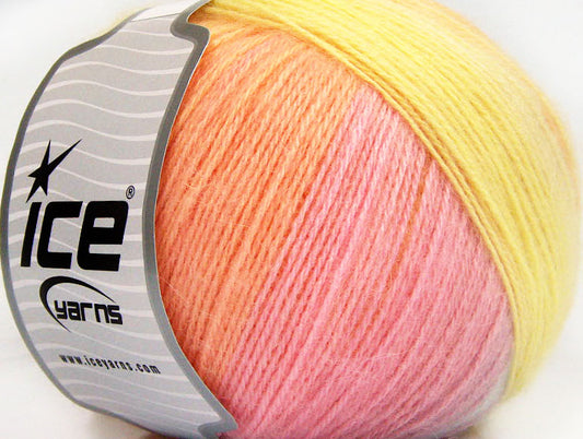 Lot of 4 x 100gr Skeins Ice Yarns ANGORA DESIGN (20% Angora 20% Wool) Yarn Pastel Colors