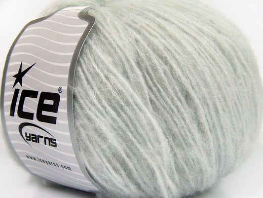 Lot of 8 Skeins ICE ALPACA SOFTAIR (25% Alpaca 15% Superwash Merino Wool) Yarn Light grey