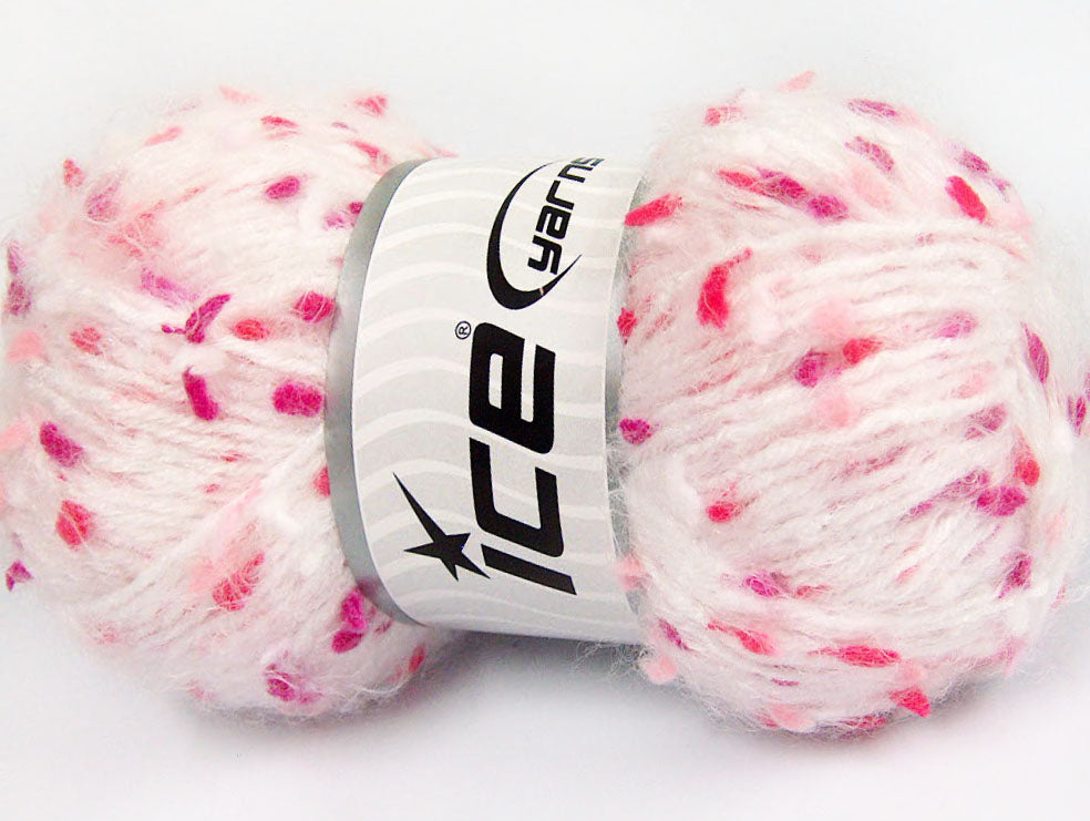 Lot of 3 x 100gr Skeins Ice Yarns BONIBON Yarn White Pink Shades Salmon