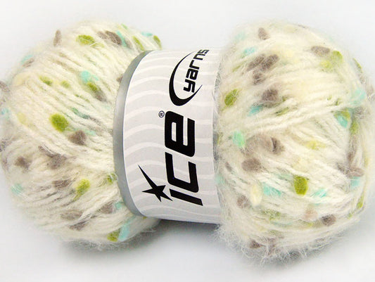 Lot of 3 x 100gr Skeins Ice Yarns BONIBON Yarn Cream Camel Turquoise Green