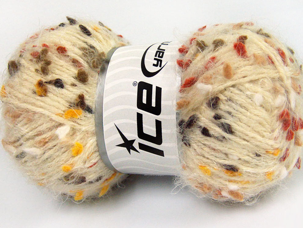 Lot of 3 x 100gr Skeins Ice Yarns BONIBON Yarn Cream Brown Shades Yellow White