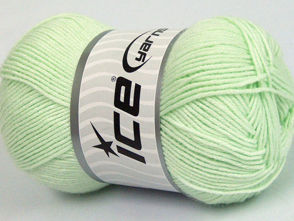 Lot of 4 x 100gr Skeins ICE BAMBOO BABY (60% Bamboo) Yarn Light MintGreen