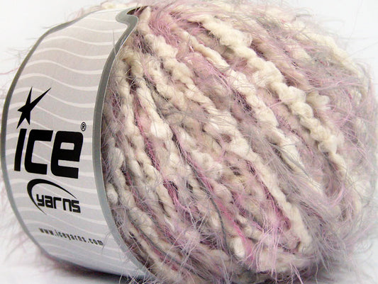 Lot of 4 x 100gr Skeins ICE SALE EYELASH BLEND Yarn Pink Lilac White