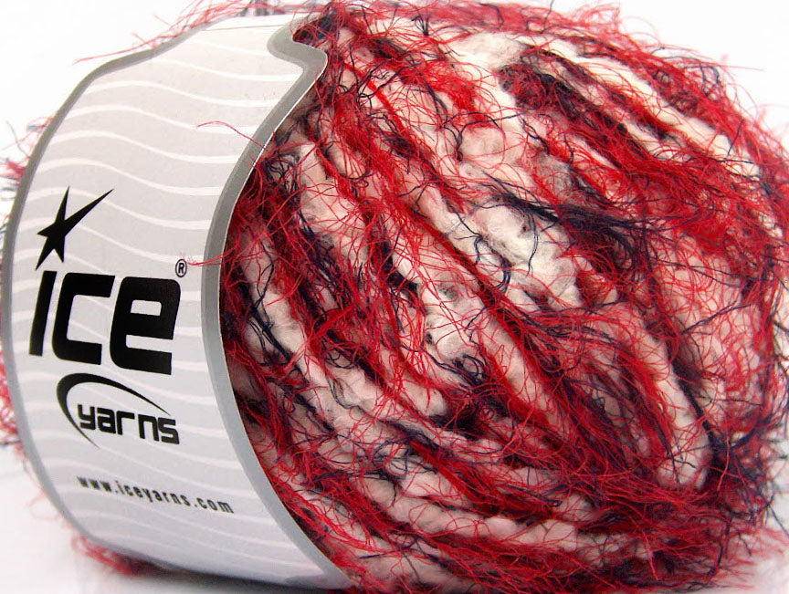 Lot of 4 x 100gr Skeins ICE SALE EYELASH BLEND Yarn Red Purple White