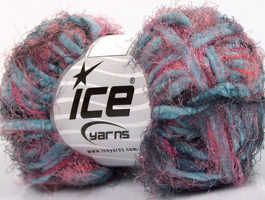 Lot of 8 Skeins ICE SALE EYELASH BLEND Yarn Turquoise Pink Anthracite
