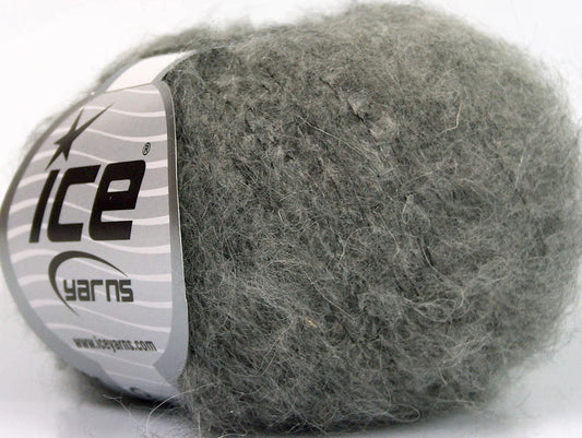 Lot of 10 Skeins Ice Yarns KID MOHAIR SPORT (30% Kid Mohair) Yarn Grey Melange