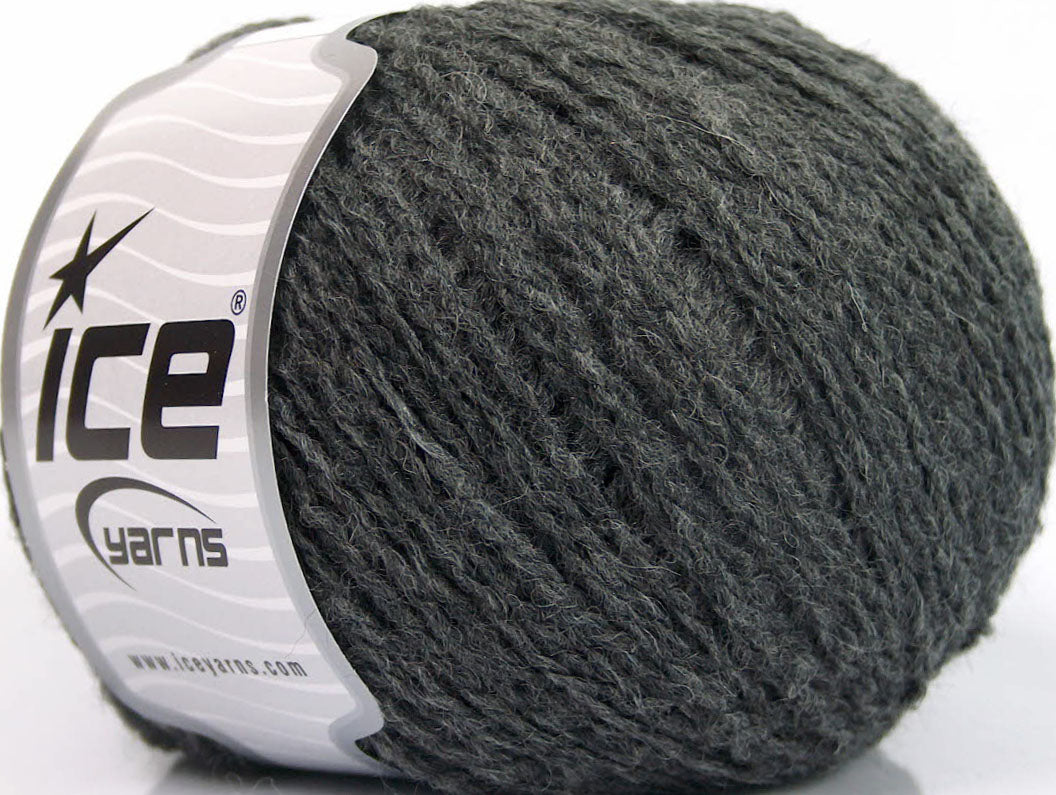 Lot of 8 Skeins ICE WOOL LIGHT (50% Wool) Hand Knitting Yarn Dark Grey