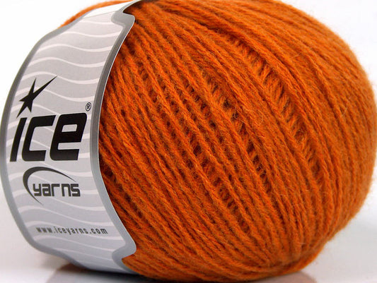 Lot of 8 Skeins ICE RONDO WOOL (40% Wool) Hand Knitting Yarn Orange