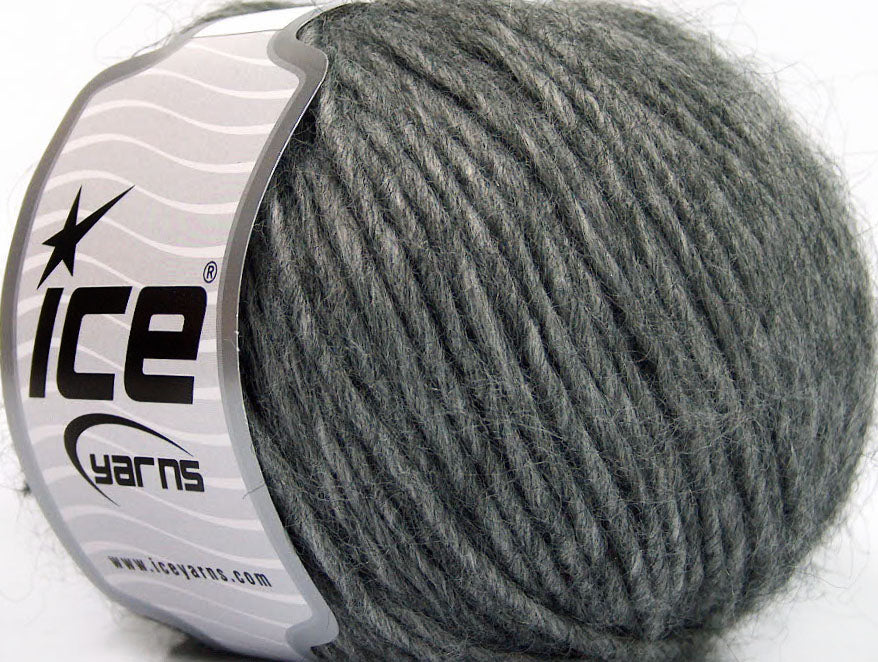 Lot of 8 Skeins Ice Yarns ETNO ALPACA (25% Alpaca 50% Merino Wool) Yarn Grey Melange